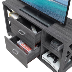 Convenience Concepts TV Stand Convenience Concepts Oxford Deluxe 2 Drawer TV Stand with Shelves for TVs up to 55 Inches