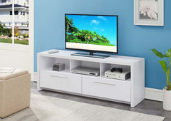 Convenience Concepts TV Stand White Convenience Concepts Newport Marbella 65 inch TV Stand with Cabinets and Shelves