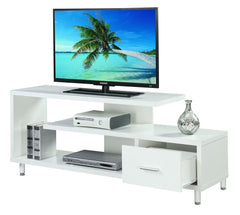 Convenience Concepts TV Stand White Convenience Concepts Seal II 1 Drawer 65 inch TV Stand with Shelves