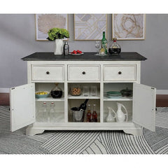Furniture of America Furniture of America Scobey Two-tone  Antique Gray and White Kitchen Island with Open Shelves