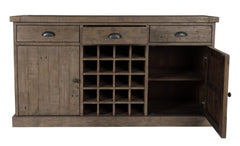 Homeroots Buffet HomeRoots 63" Solid Wood Three Drawer Sideboard Soft Close With Two Doors