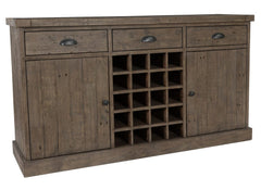 Homeroots Buffet HomeRoots 63" Solid Wood Three Drawer Sideboard Soft Close With Two Doors