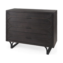 Homeroots Buffet HomeRoots Contemporary Dark Oval Accent Cabinet
