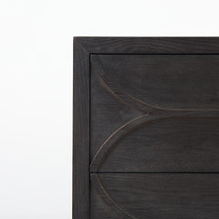 Homeroots Buffet HomeRoots Contemporary Dark Oval Accent Cabinet