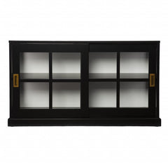 Homeroots Buffet HomeRoots Dynasty Contemporary Black and White Low Curio Cabinet