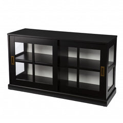 Homeroots Buffet HomeRoots Dynasty Contemporary Black and White Low Curio Cabinet