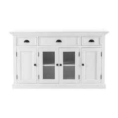 Homeroots Buffet HomeRoots White Accent Cabinet With Glass Doors