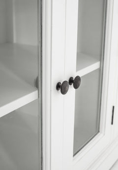 Homeroots Buffet HomeRoots White Accent Cabinet With Glass Doors
