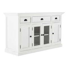 Homeroots Buffet HomeRoots White Accent Cabinet With Glass Doors