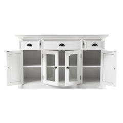 Homeroots Buffet HomeRoots White Accent Cabinet With Glass Doors