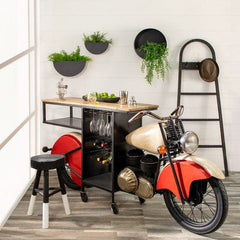 Homeroots Kitchen & Dining Carts Homeroots Glider Bike Bar
