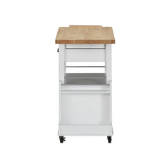 Homeroots Kitchen & Dining Carts Homeroots Natural White Wood Casters Kitchen Cart