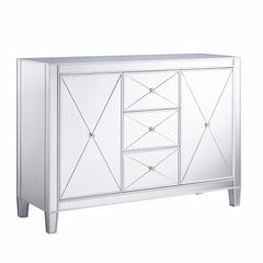 Homeroots Sideboard HomeRoots Glamorous Mirrored Bling Multi Storage Accent Cabinet