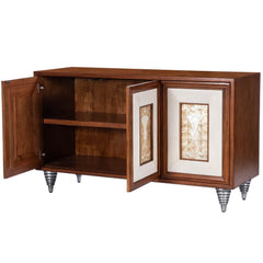 Homeroots Sideboard HomeRoots Shelly Leather & Capiz Shell Inlay Sideboard