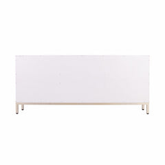 Homeroots Sideboard HomeRoots White and Gold Moroccan Dynasty Three Door Accent Cabinet