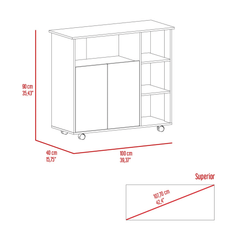 TUHome Kitchen & Dining Carts TUHome Paprika Kitchen Cart