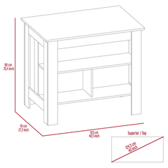 TUHome Kitchen Islands TUHome Cala Kitchen Island