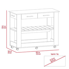 TUHome Kitchen Islands TUHome Cala Kitchen Island 46