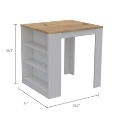 TUHome Kitchen Islands TUHome Tanna Kitchen Island White/Pine